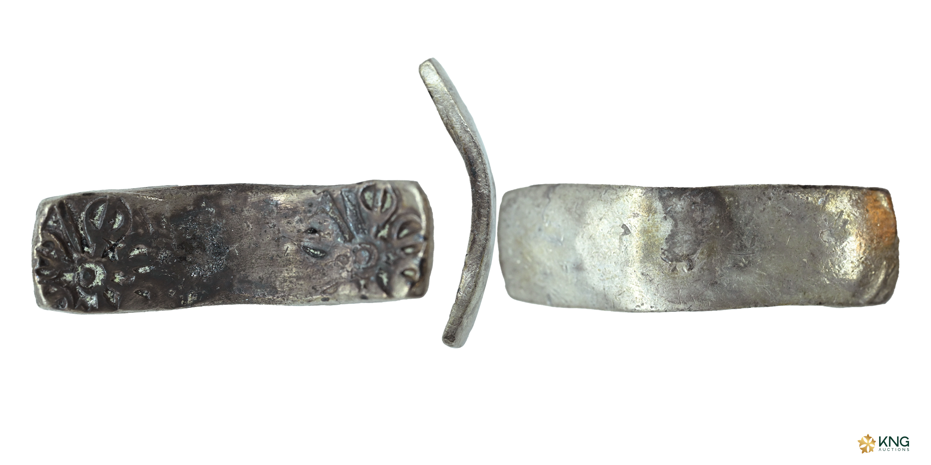Ancient, Punch-Marked Coinage, Gandhara Janapada (c. 600–400 BC), bent-bar silver shataman