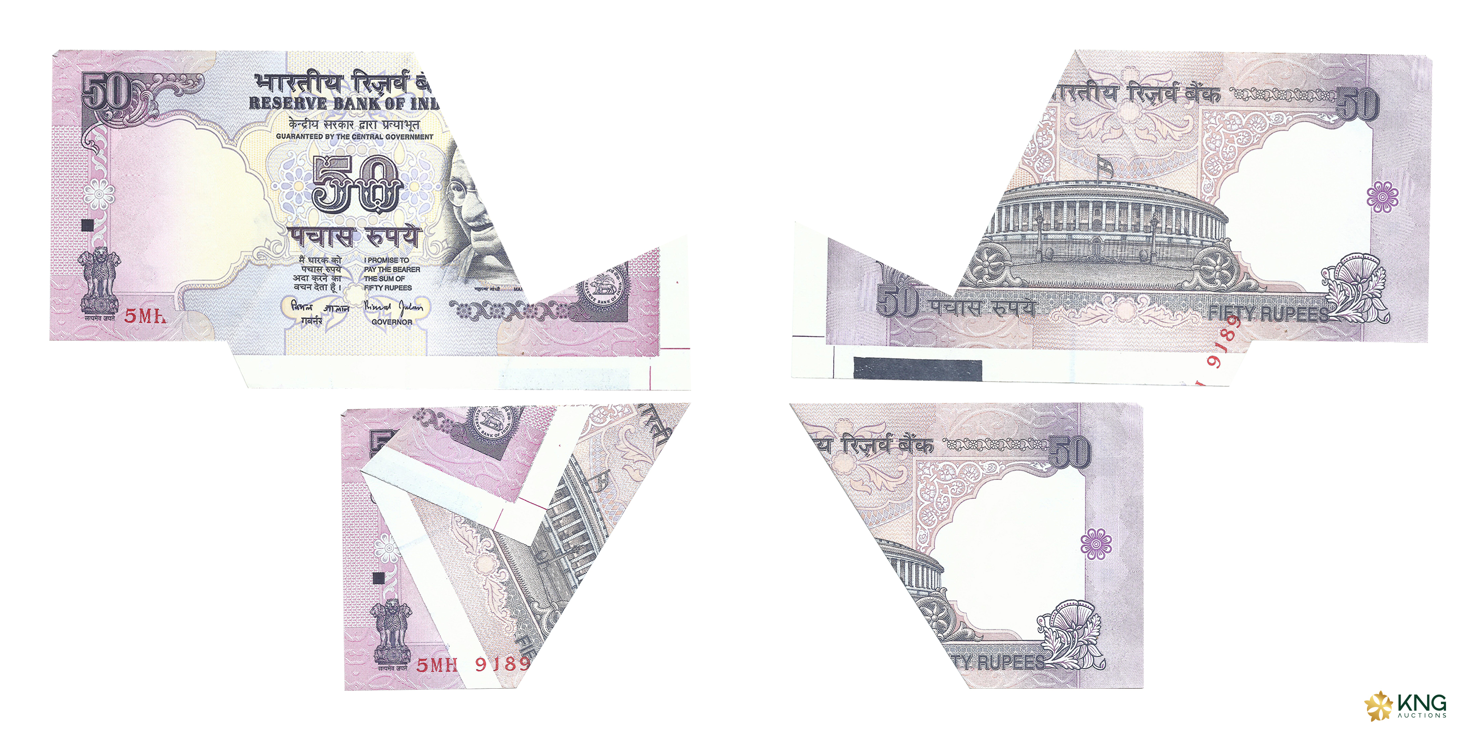 Republic India , error 50 rupees , Gandhi Series , signed by Bimal Jalan . Error: Sheet fo