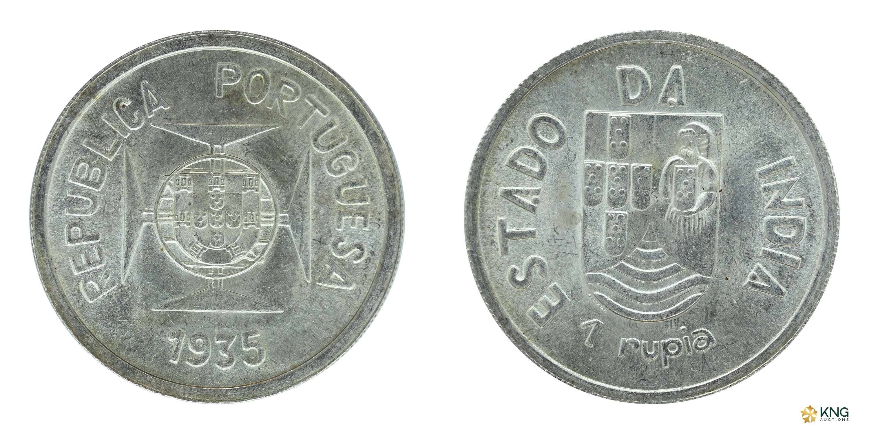 Indo-Portuguese, Portuguese Administration , silver 1 rupia (11.73g, 30.62mm), Goa mint, 1