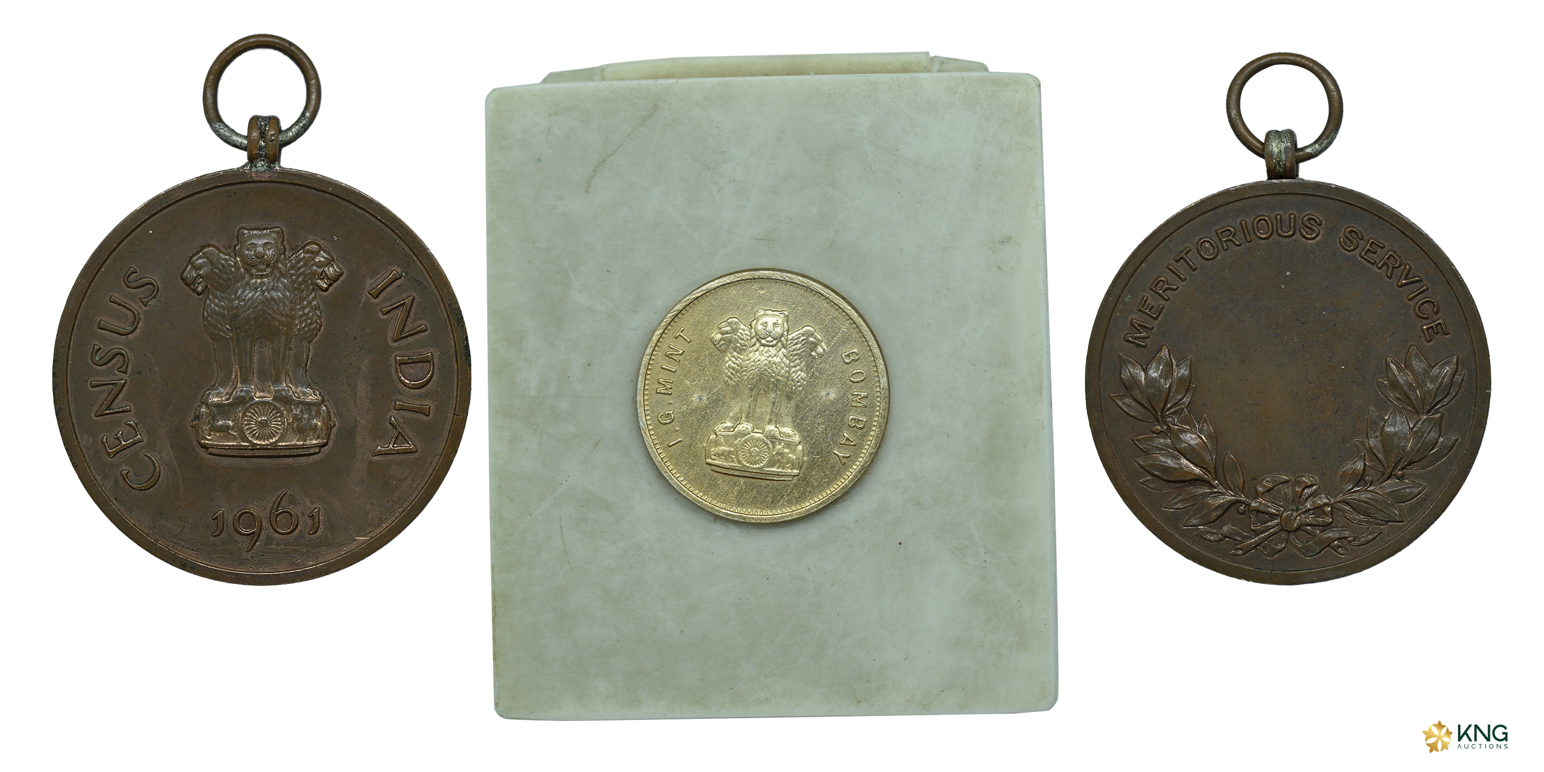 Republic India, 1961 Census Medal , bronze medal (82.77 g, 51.82 mm), minted by the India 