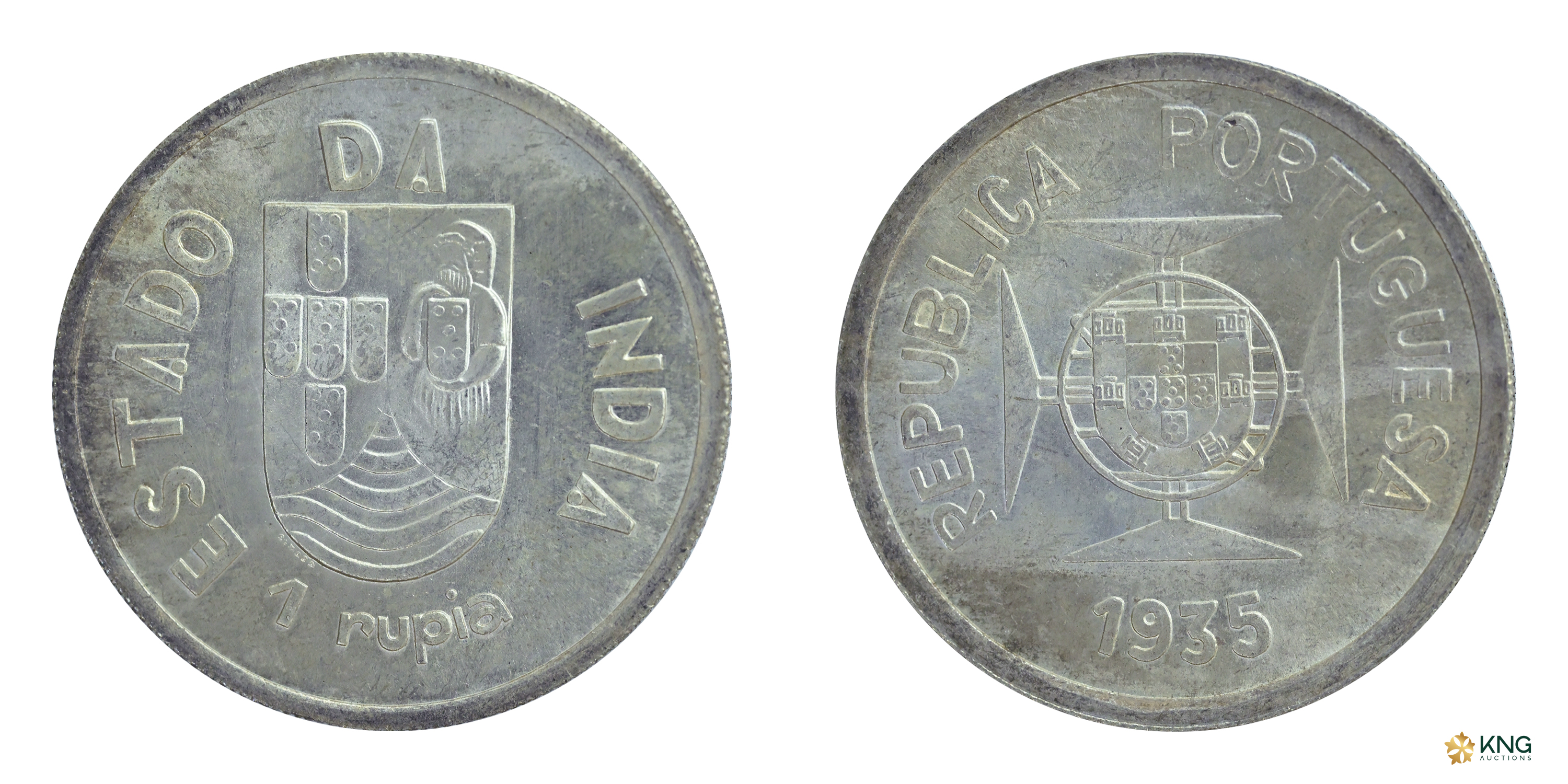Indo-Portuguese, Portuguese Administration , silver 1 rupia (11.61g, 30.56mm), Goa mint, 1