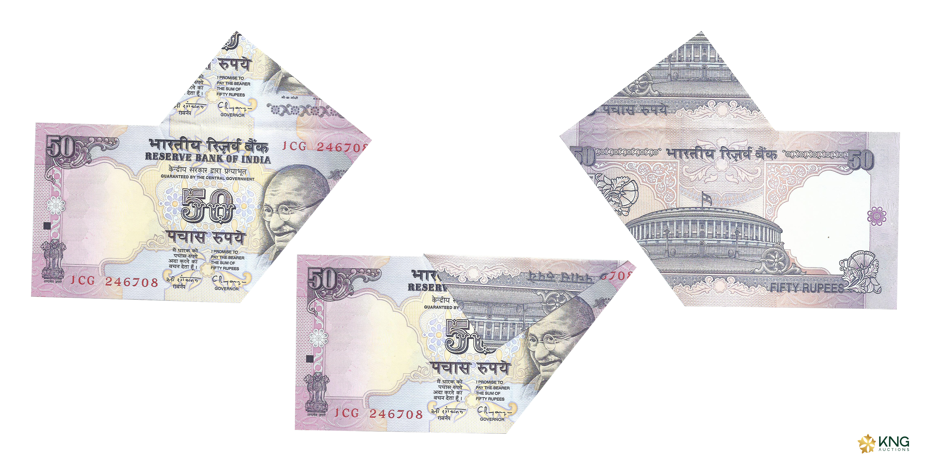 Republic India , error 50 rupees , Gandhi Series , signed by C. Rangarajan . Error: Extra 