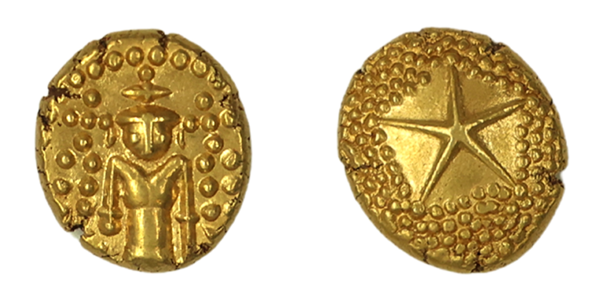 Madras Presidency, Gold Star Pagoda , 3.40g, 10.66mm, Obv: Vishnu as Venkateshwara standin