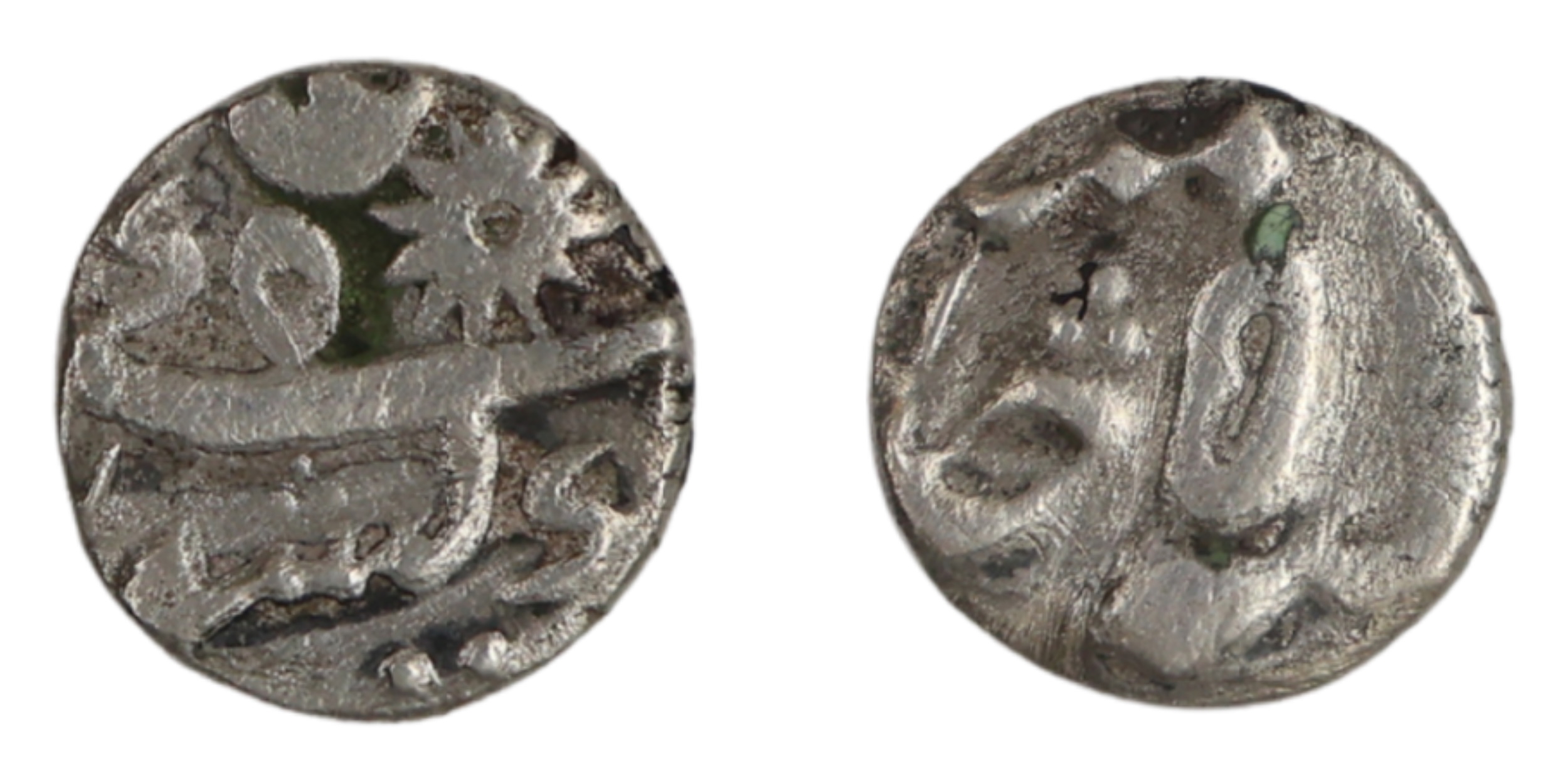 Murshidabad, Silver 1/8 Rupee, RY 5 , in the name of Shah Alam II, rising sun mint mark at
