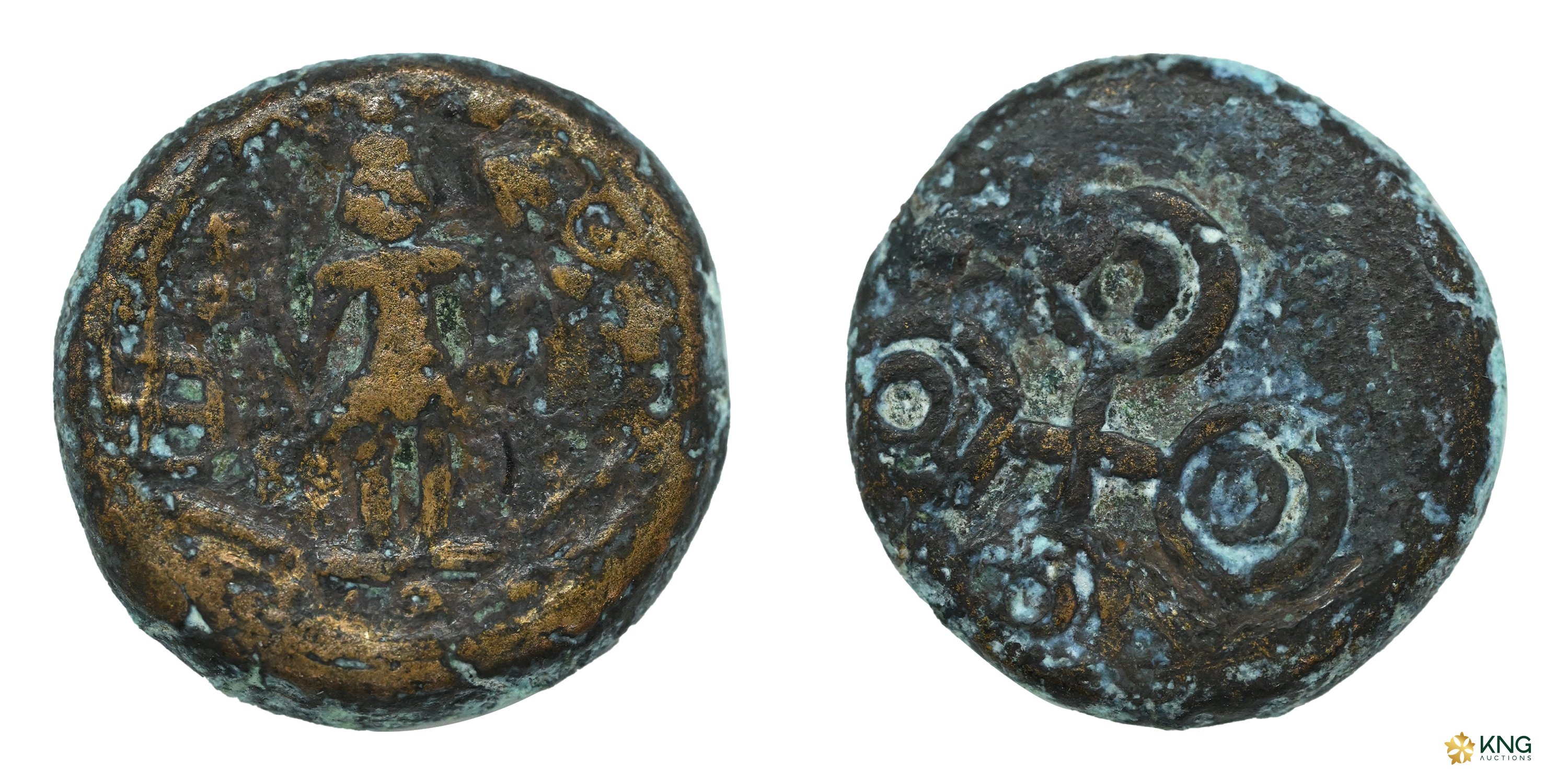 Post-Mauryan, Ujjaini Region , uninscribed, copper unit (6.65 g, 18.31 mm). Obv: Mahakal s