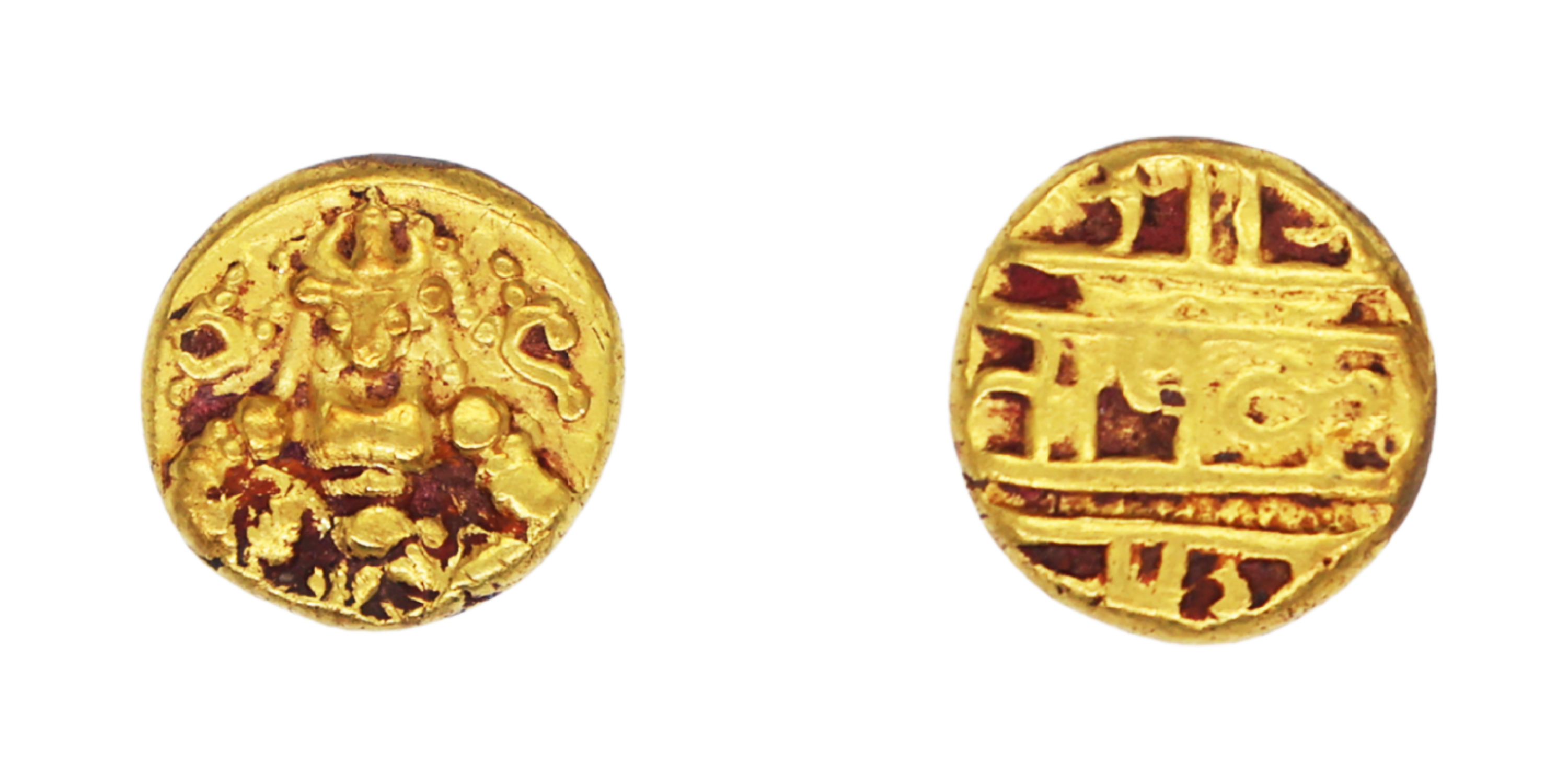 Vijaynagar Empire, Krishna Deva Raya (1509-1529 AD), Gold Pagoda , 3.33g, 11.17mm, Obv: Se