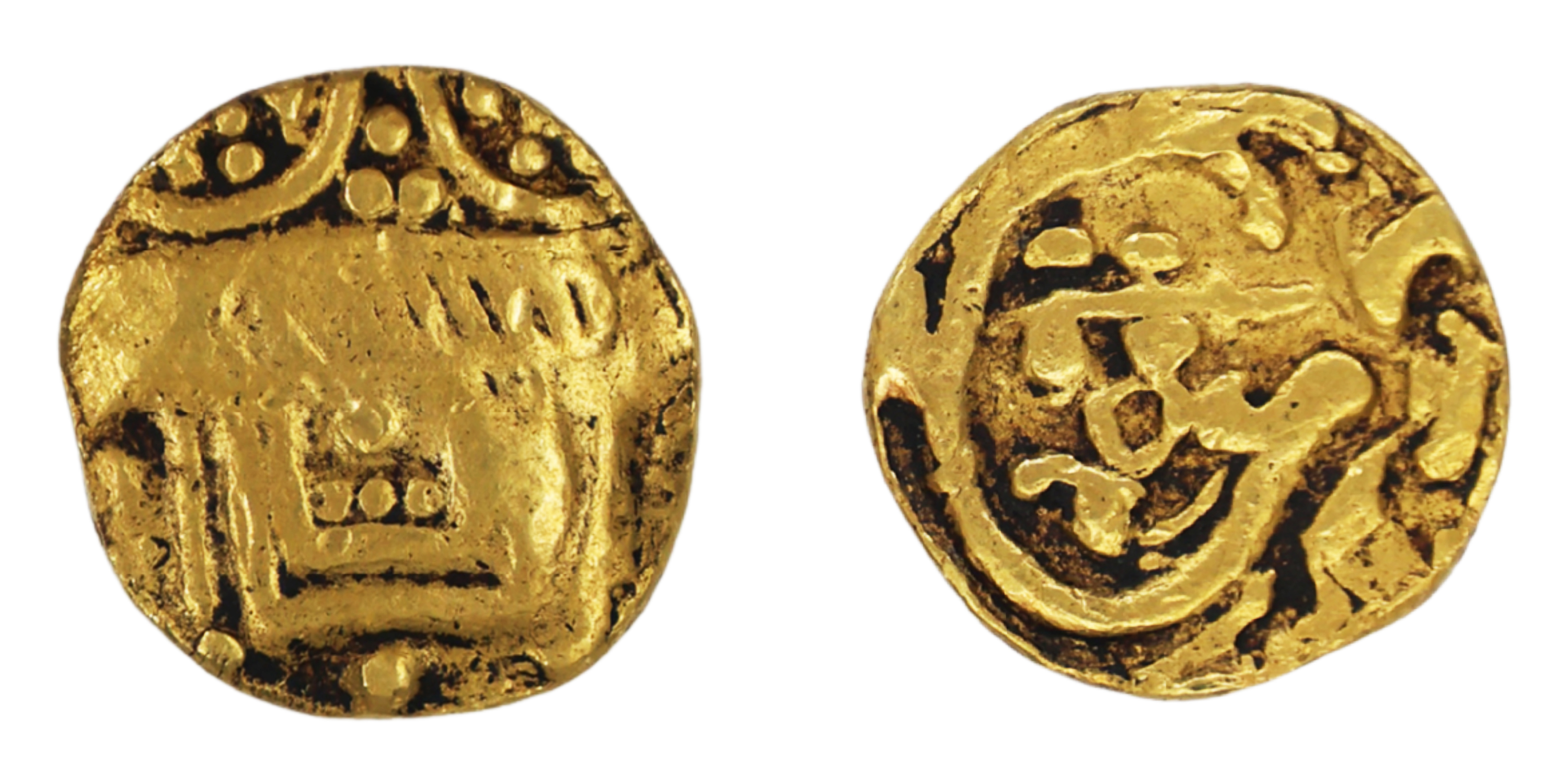 Chalukyas of Kalyana, Karnataka Region, Anonymous issue, Gold Pagoda 3.77g, 13.80mm, Obv: 