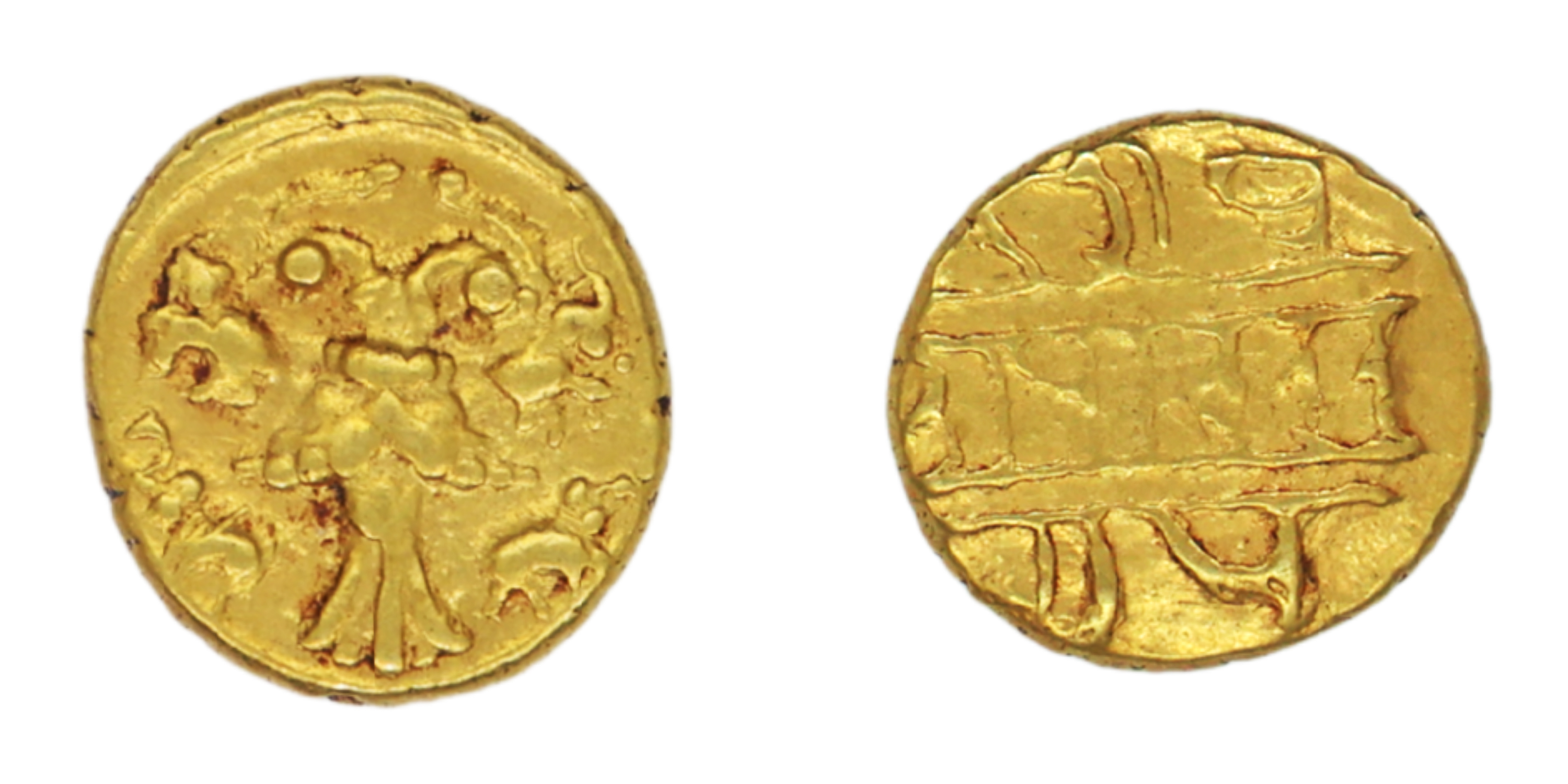 Vijaynagar Kingdom, Achyutadeva Raya (c. 1529-1542 AD), Gold 1/2 Pagoda , 1.67g, 9.54mm, O