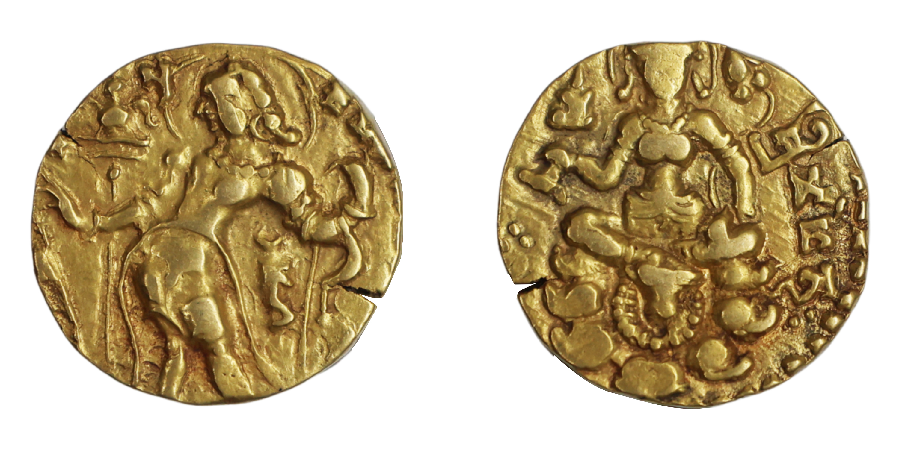 Kumaragupta I, Gold Dinar, 8.07g, ‘Archer' type , Obv: The king standing to left in Tri-bh