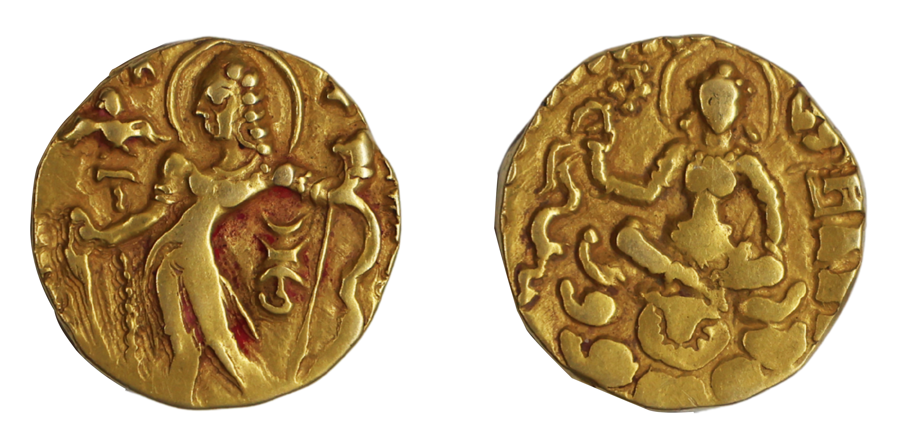 Kumaragupta I, Gold Dinar, 8.13g, ‘Archer' type , Obv: The king standing to left in Tri-bh