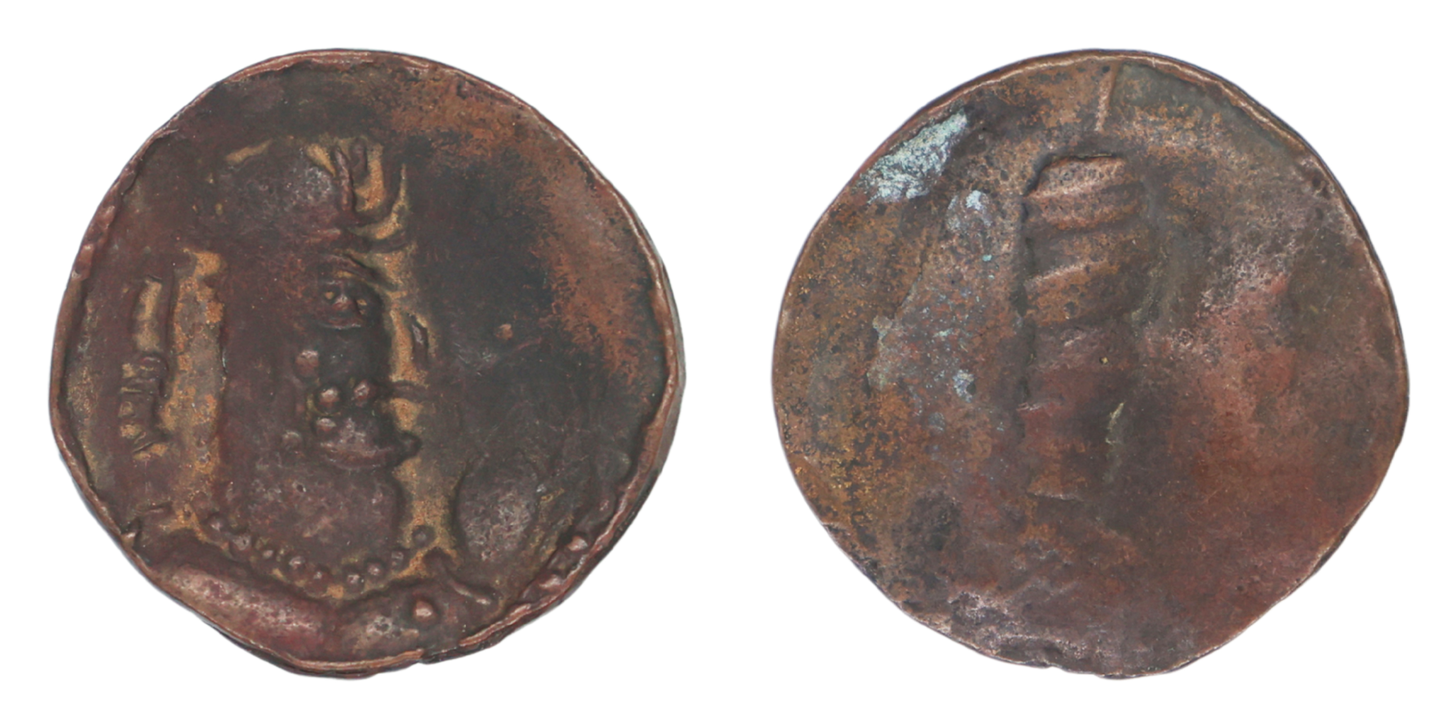 Narendra Huns, Ancient, Alchon Huns of Gandhara, Narendra, Copper Drachm , 2.56g, 22.37mm,
