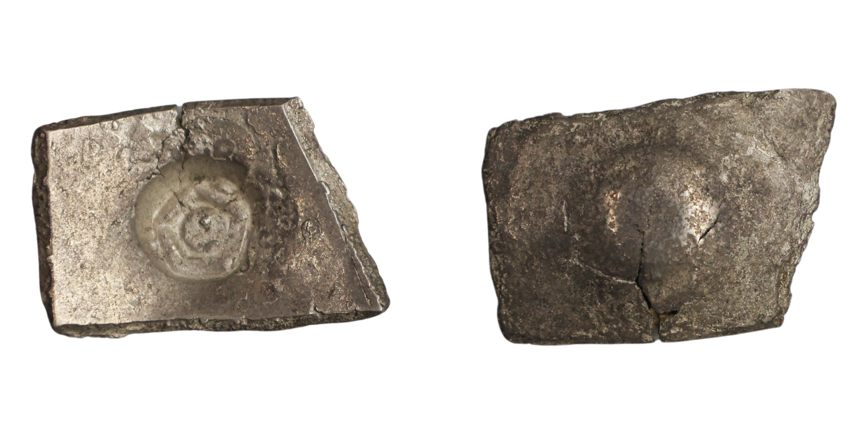Shakya Janapada, Kapilavastu Region, Scyphate, Silver 5 Shana, 6.48g, 28.06x18.84mm, Narha
