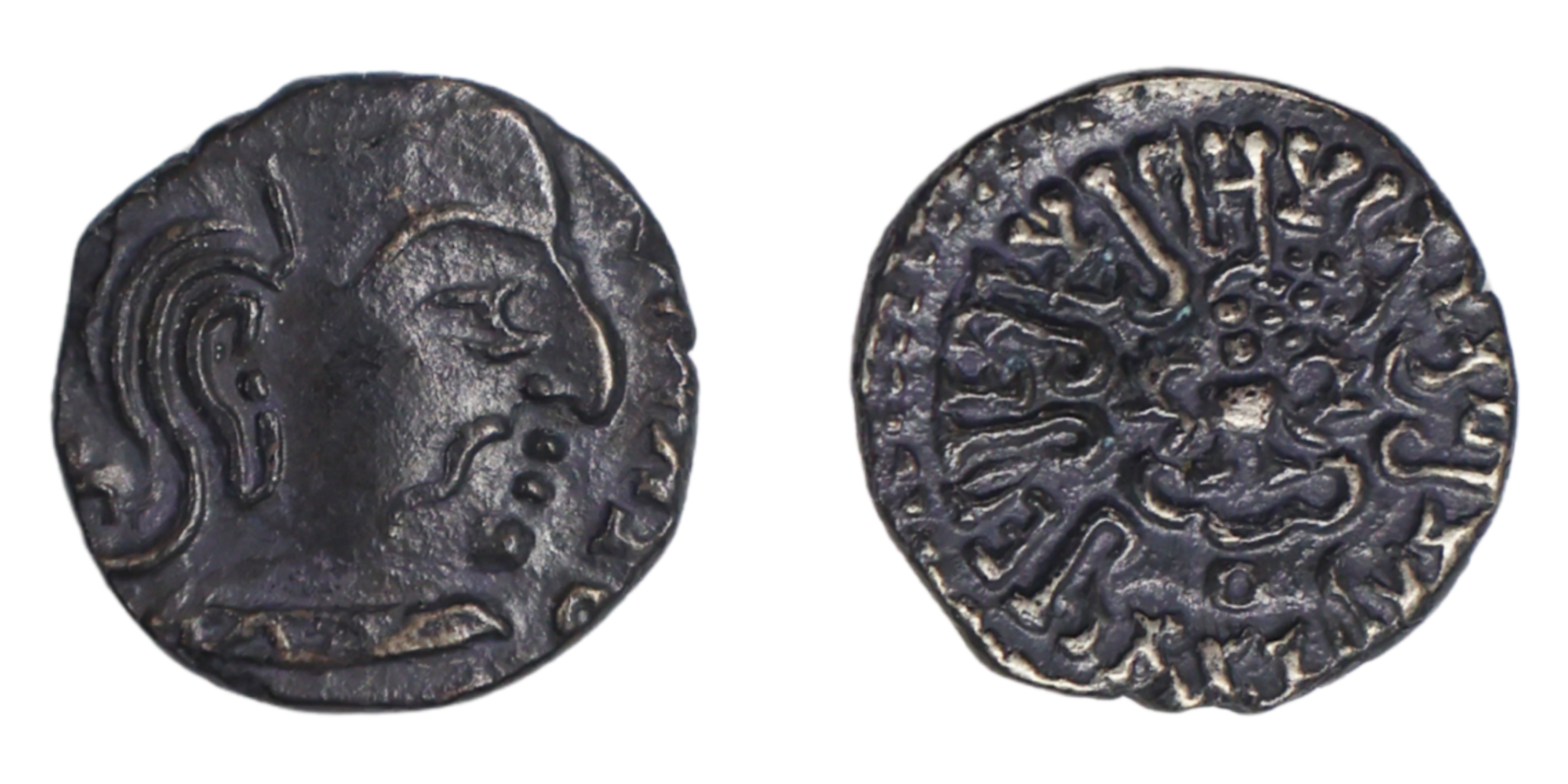 Kumaragupta I, Garuda type, Silver Drachma, 1.78g, 14.11mm, Obv: Portrait of the ruler fac