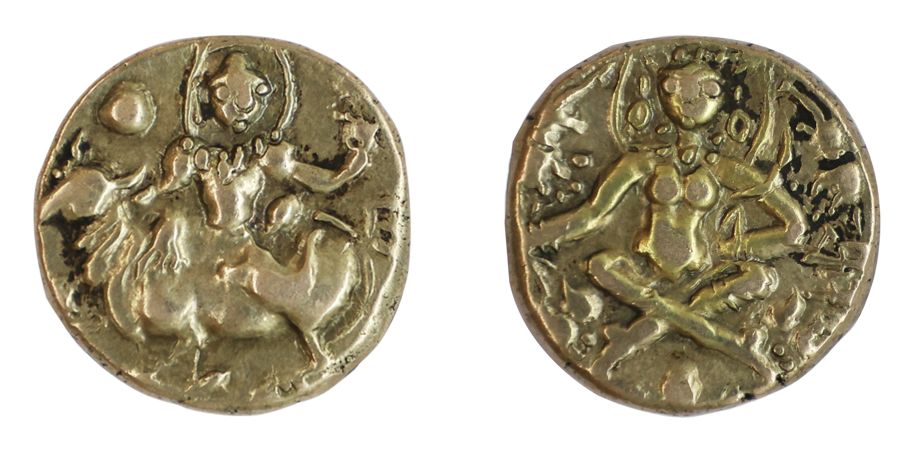 Sasanka King of Gauda, Bengal Region, Base Gold Dinar, 9.10g, 20.22mm, Abhishekha Lakshmi 