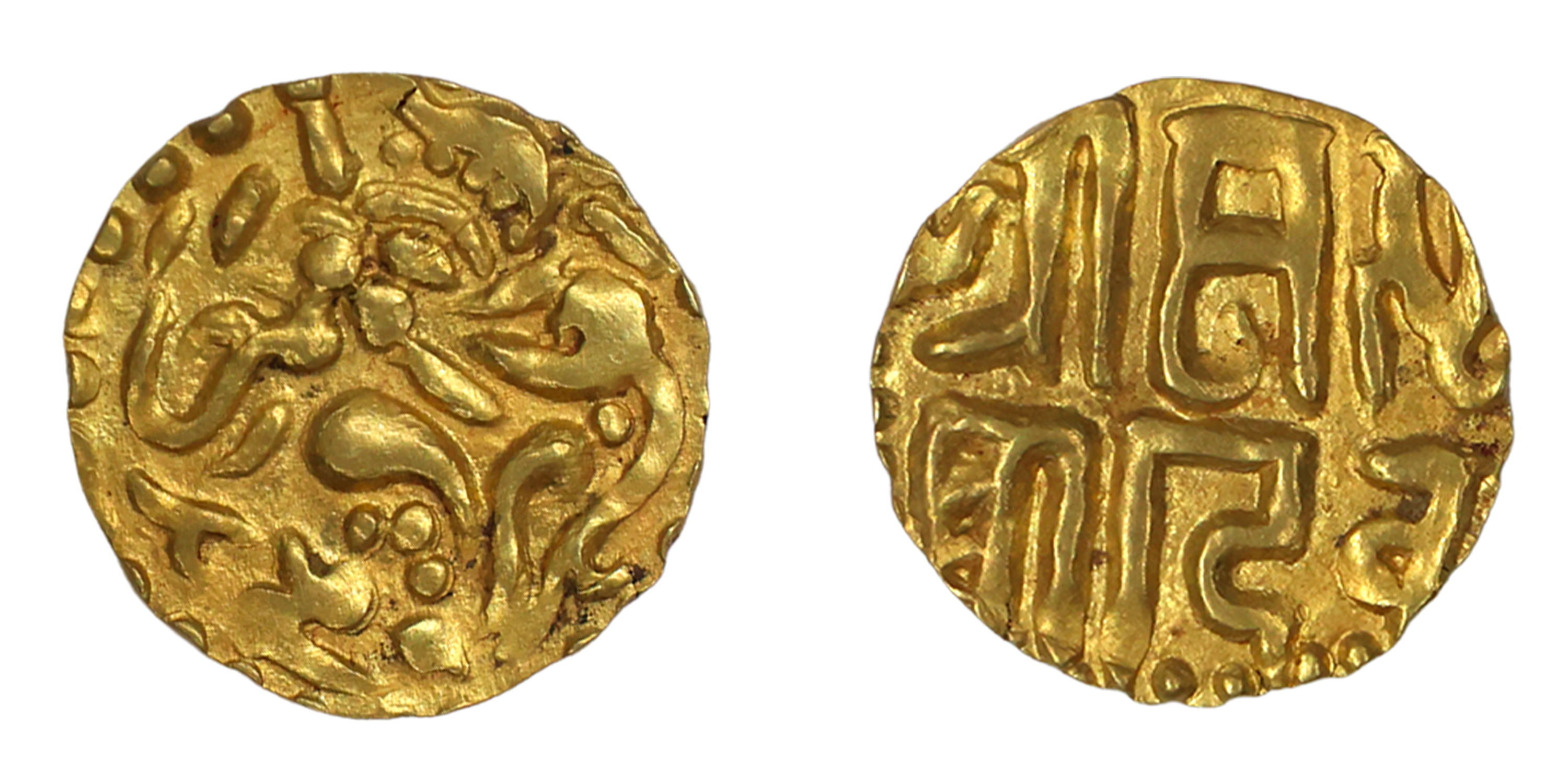 Kalachuris of Ratnapur, Prithvi Deva (c. 1079 AD), Gold Dinara or 4½ Mashas , 3.88g, 19.26