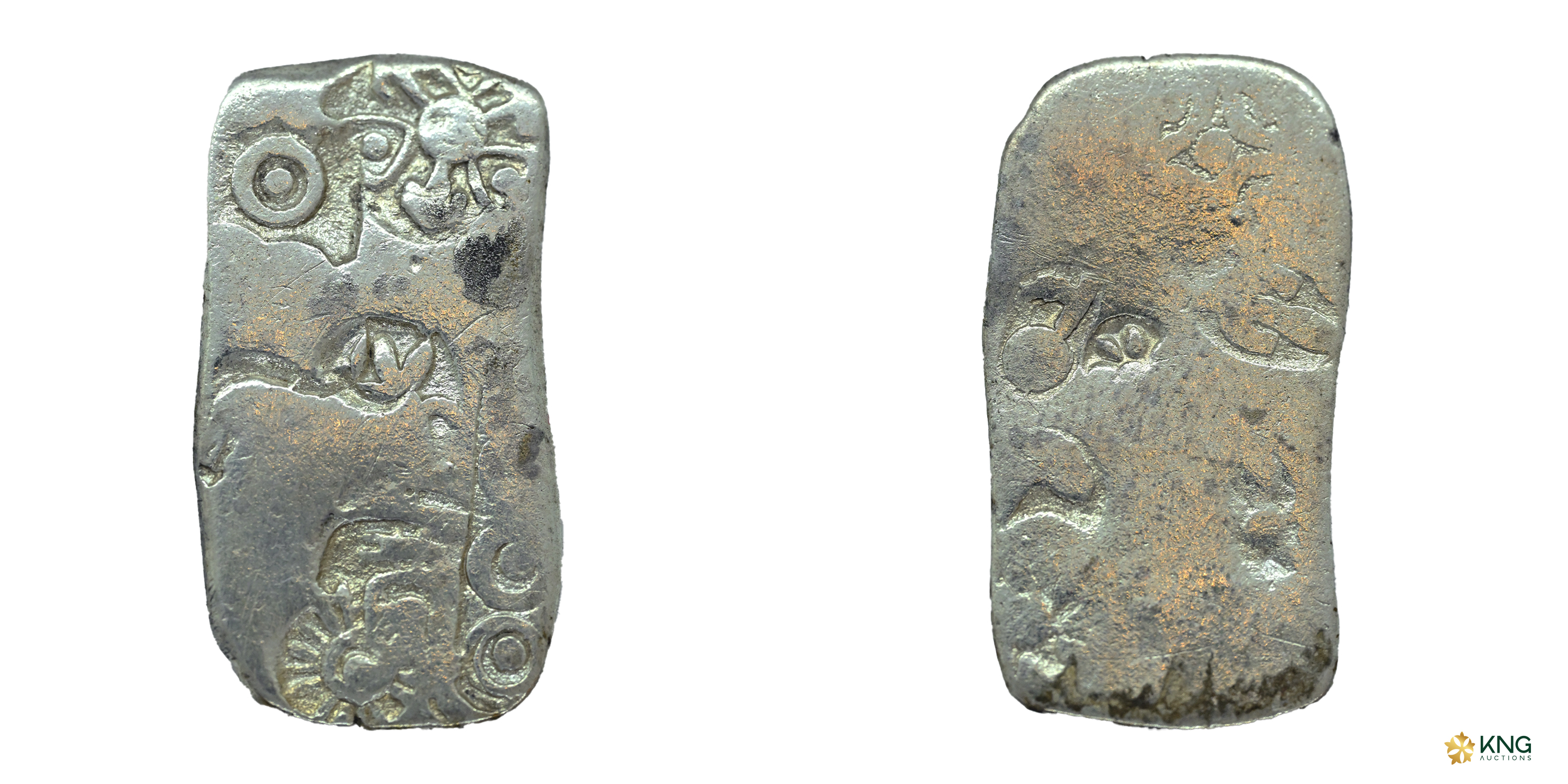 Archaic Punch-Marked Coinage, Magadha Imperial Series , silver karshapana (2.95 g, 13.74 ×