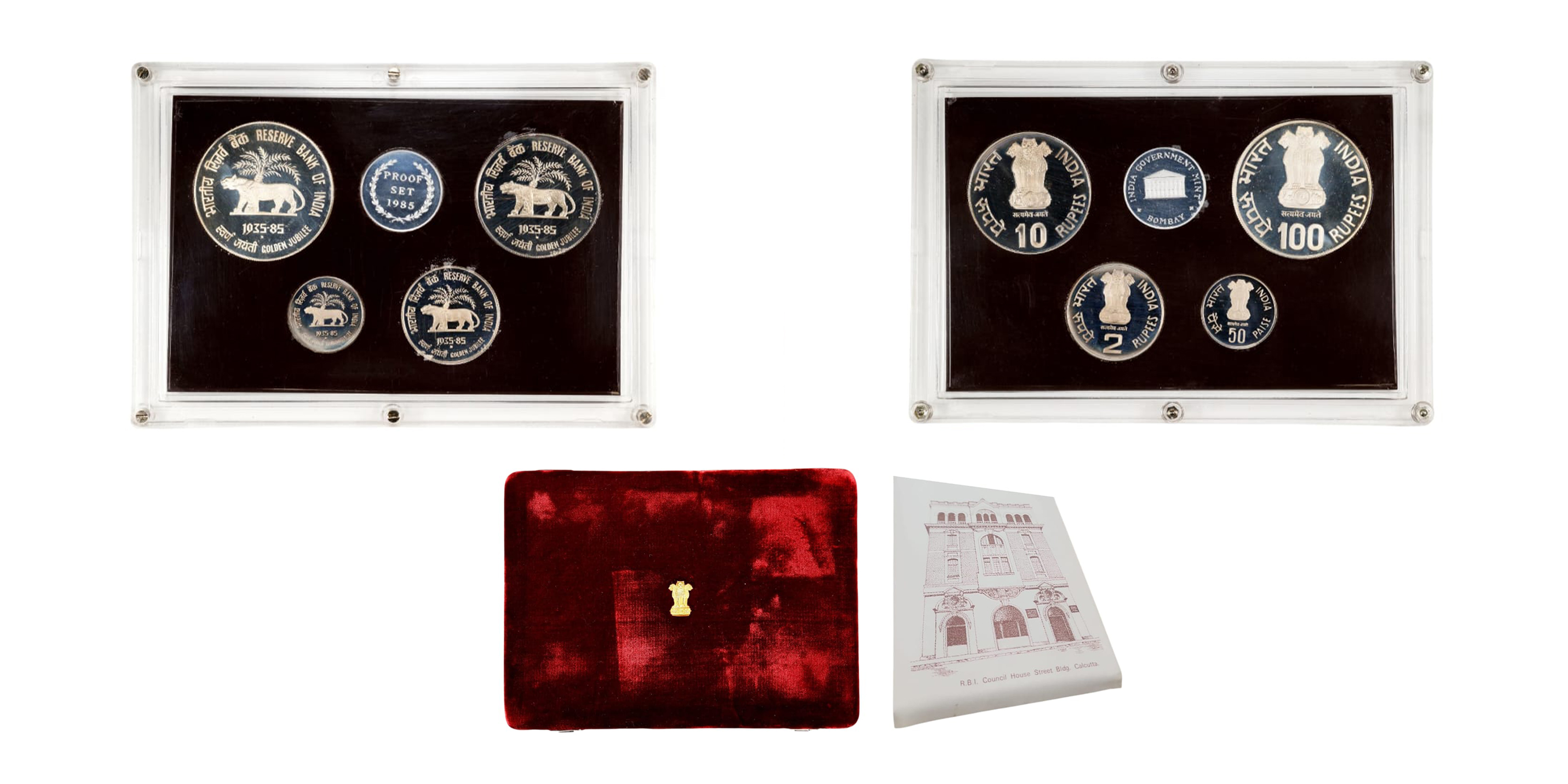 Republic India, Commemorative, 1985, “1985 Golden Jubilee 50 Years Of Reserve Bank of Indi
