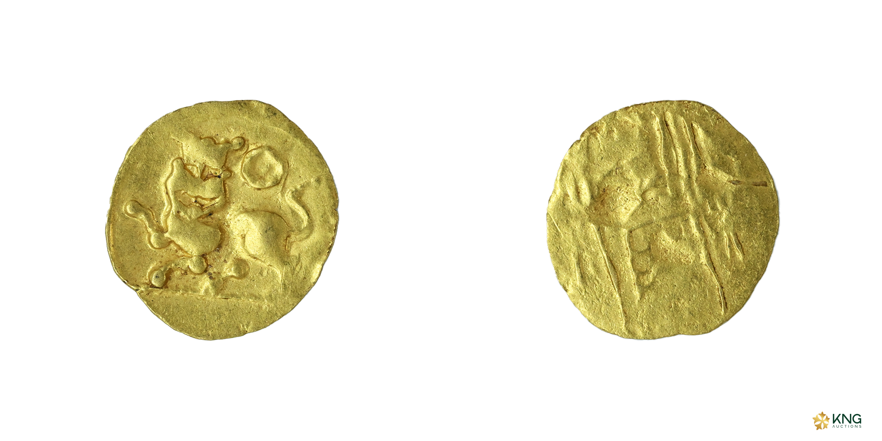 Kadambas of Hangal , anonymous and unattributed, c. 11th century AD, gold fanam (0.16 g, 8