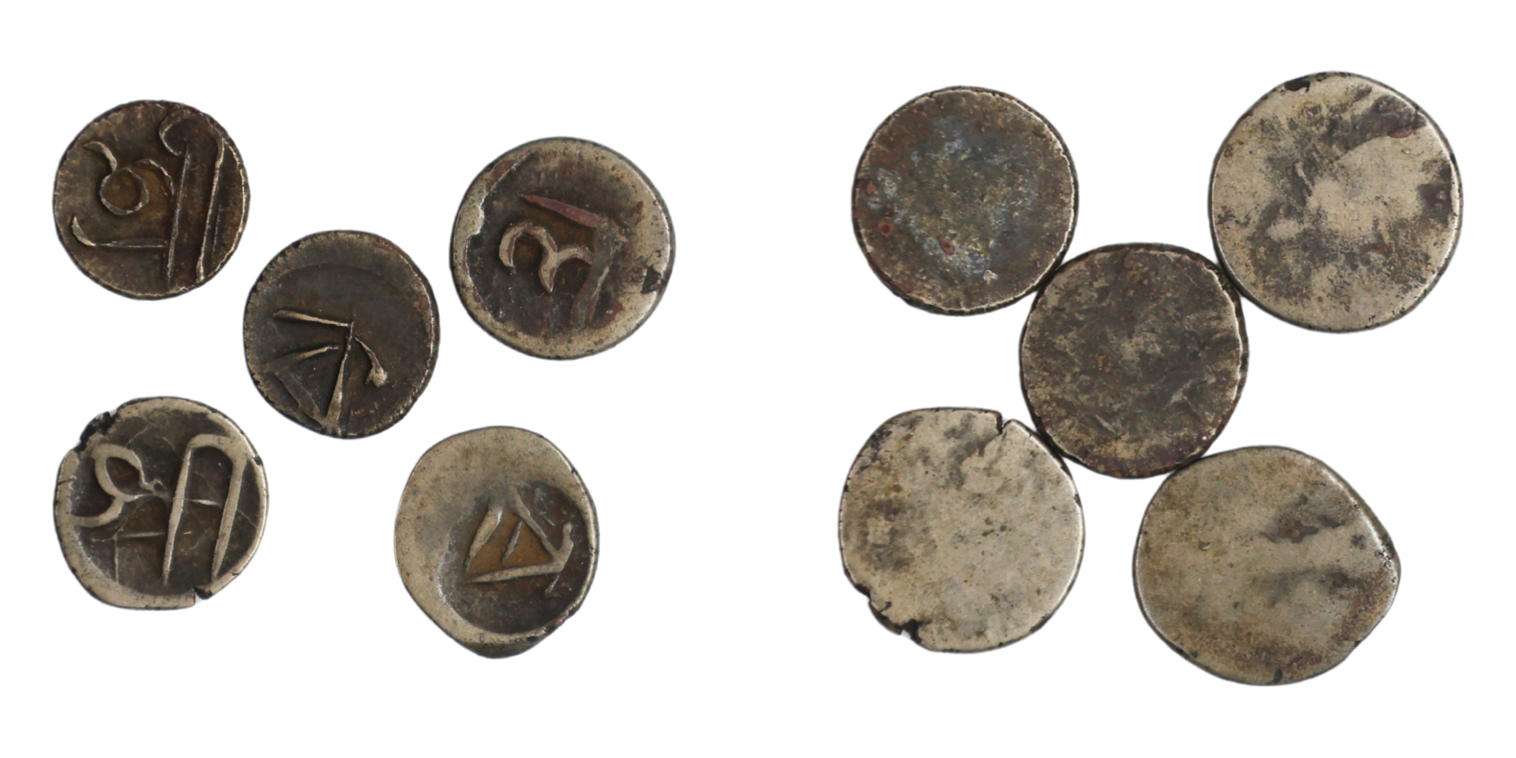 Manipur (19íth century), group of 5 base-metal uniface Sels , various weights, with legend