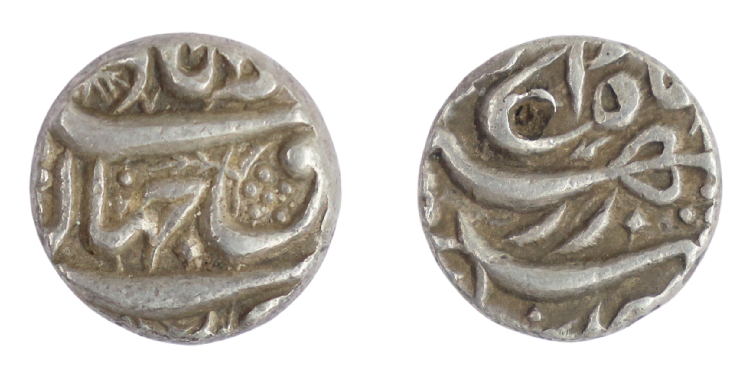 Akbar (AH 963-1014 / 1556-1605 AD), 1/2 Rupee , 5.70g, 15.26mm, Allahabad Mint, Rebellion 