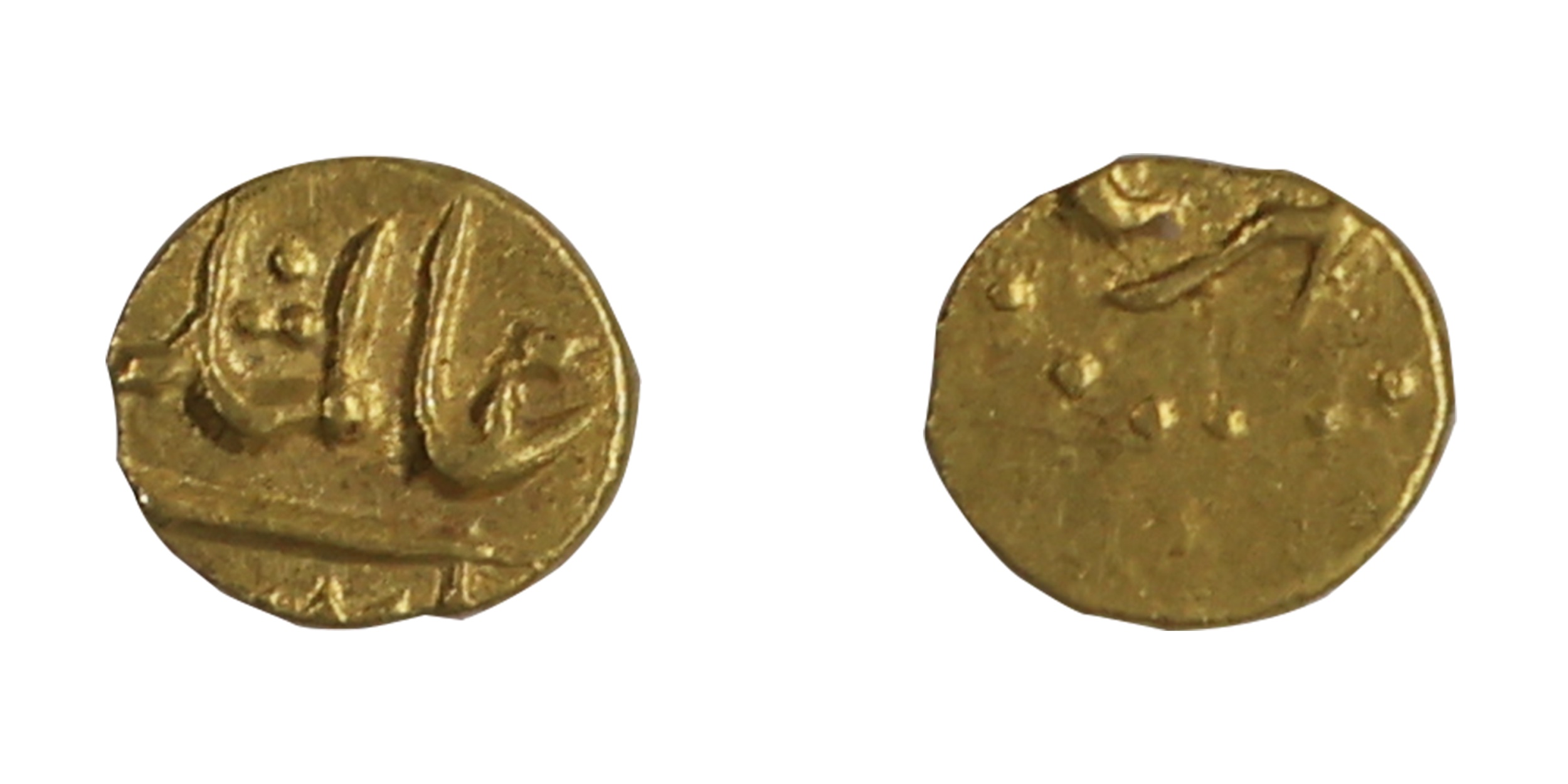 Alamgir II (AH 1167-1173 / 1754-1759 AD), Gold Fanam, Karpa Mint, 0.17g, 5.45mm, within do