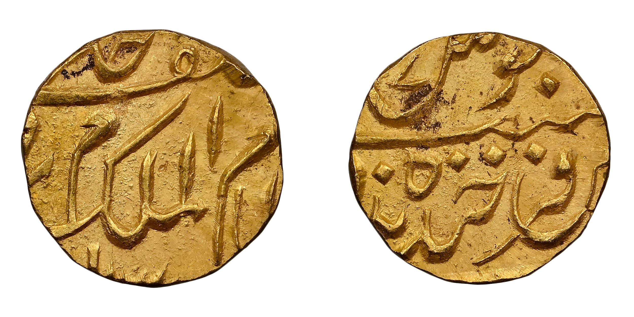 Mir Mahbub Ali Khan (AH 1285-1329 / 1869-1911 AD), Gold 1/16 Ashrafi , 0.71g, Farkhanda Bu