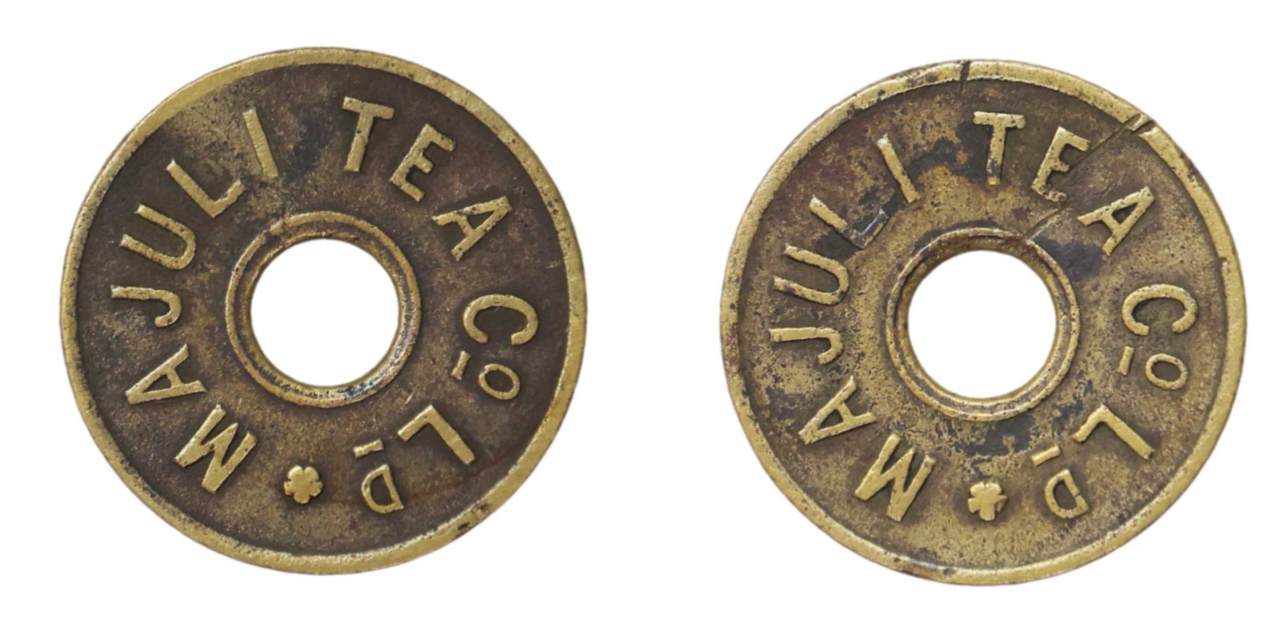 Tea Garden Token, Majuli Tea Estate, Brass , 3.08g, 21.10mm, Unlisted, Very Fine, Rare. Re