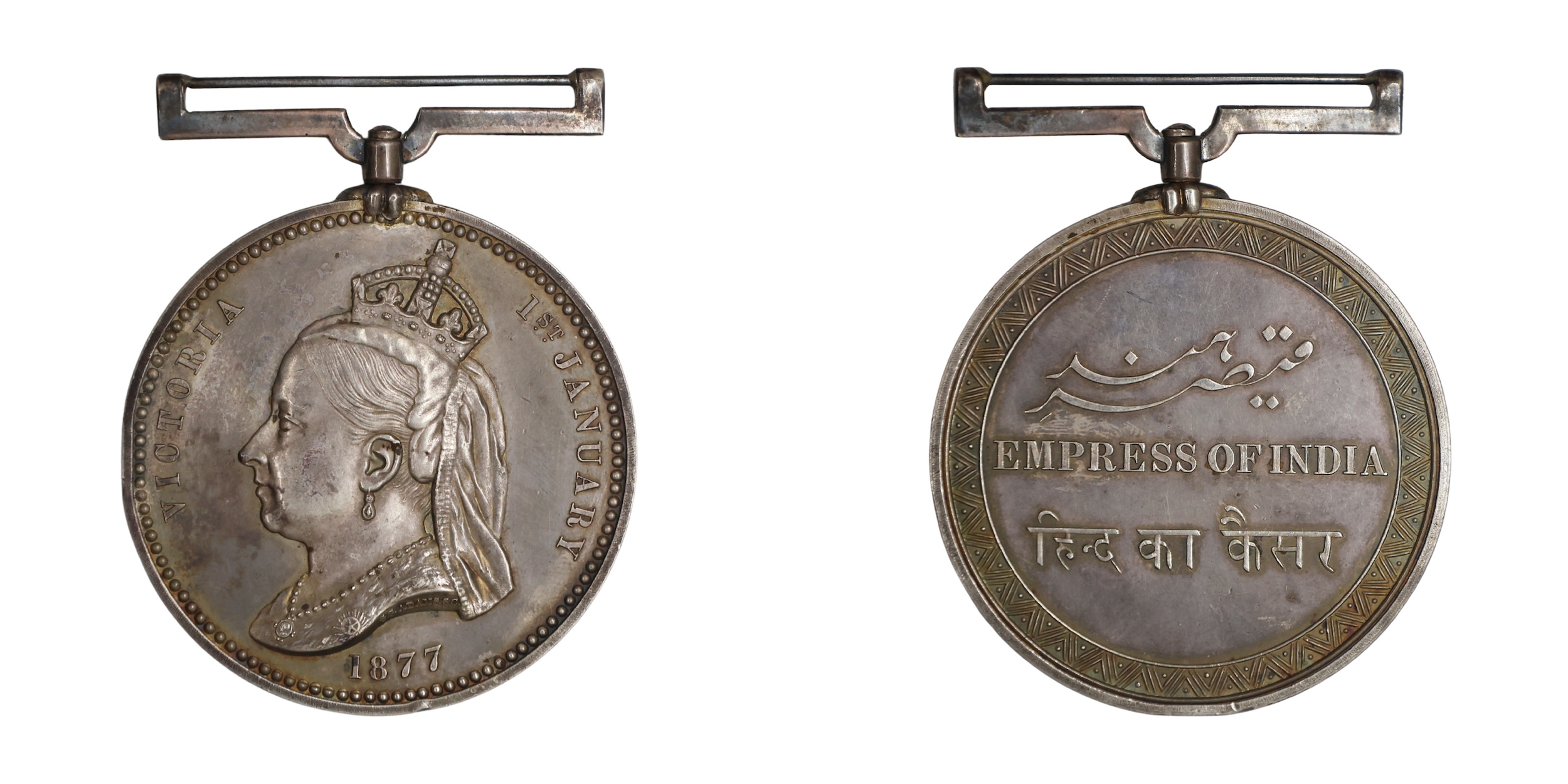 Empress of India' Medal, 1877 (also known as 'Kaisar-i-Hind' medal) in Silver, 97.07g, 56.